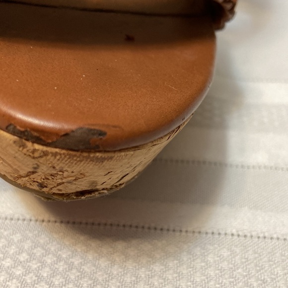 Franco Sarto Womens Cork Platform Heeled Tapestry Sandals size 6 - Picture 6 of 6